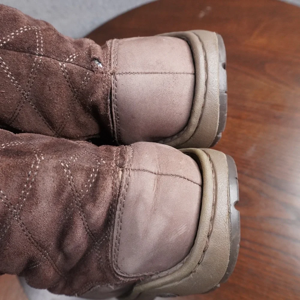 Chaco Arbora Boots Women's‎ 6 Brown Leather Quilted Shearling Waterproof Winter